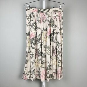 Vintage 80s/90s Sag Harbor Maxi Skirt Womens Medium Rose Floral Print Rayon‎
